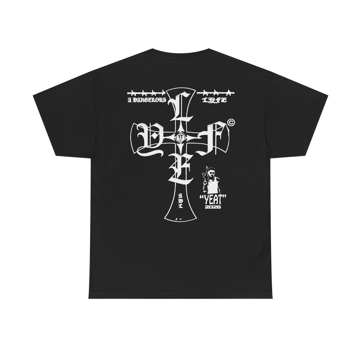 Yeat Tour Merch - A Dangerous Lyfe Cross Tee