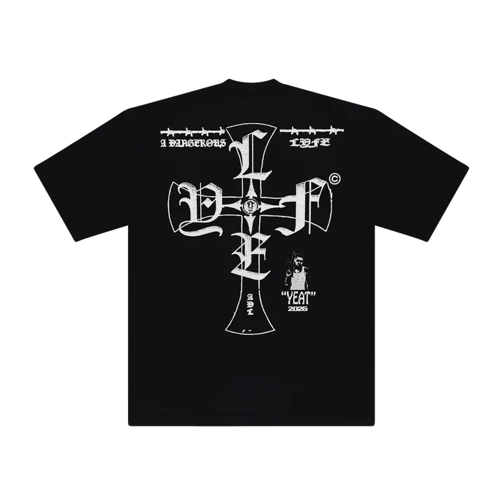 Yeat Tour Merch - A Dangerous Lyfe Cross Tee