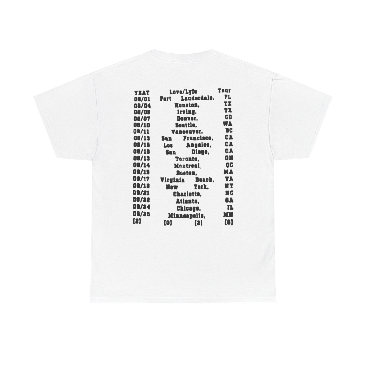 Yeat Tour Merch – Love/Lyfe Tour Dates Tee